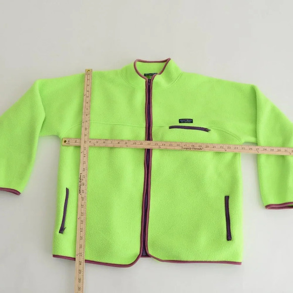 Vintage Out Country Neon Green Zip Up Fleece Sweater Size  See Measurements - Picture 2 of 13